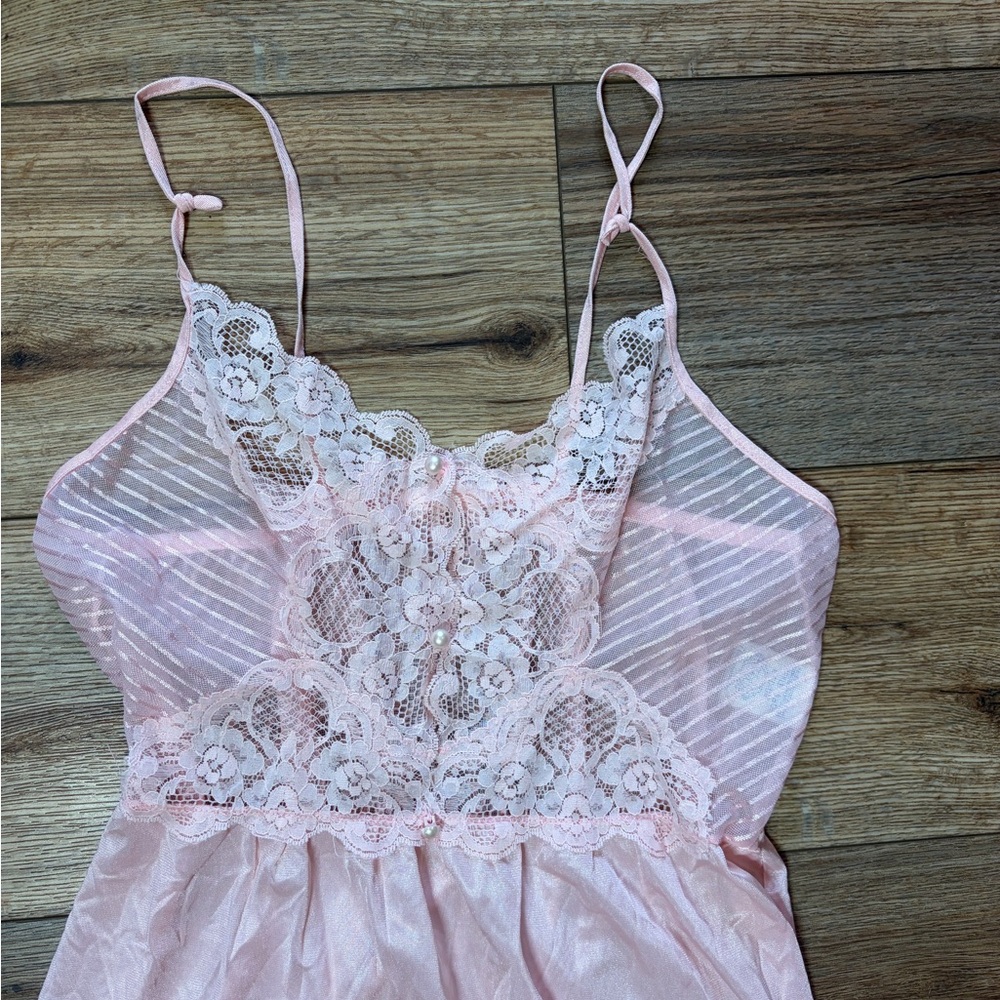 vintage long Victorian romantic whimsical nightgown lace slip by Undercover Wear - Picture 5 of 12